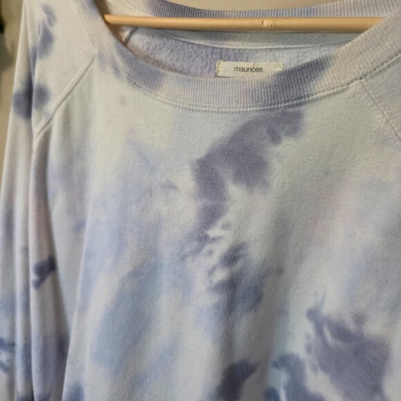 Maurices Tie-Dye Crew Neck Sweater - Blue and White - Picture 3 of 4